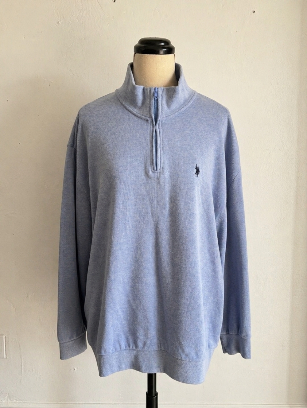 U.S. Polo Assn Quarter Zip Sweater Blue 3XL